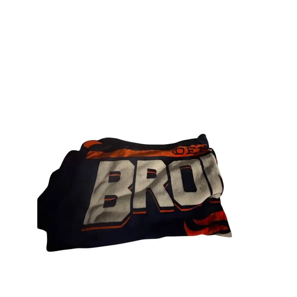 Denver Broncos Fleece Blanket Navy Orange NFL Team Logo